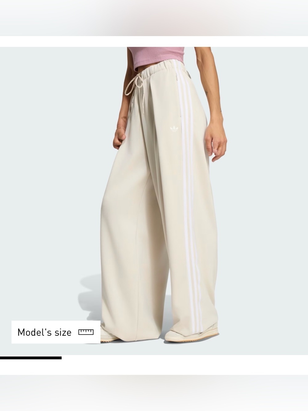 ADIDAS ORIGINALS BY JENNIE PLEATED TRACK PANTS Beige Bliss Size S NWT